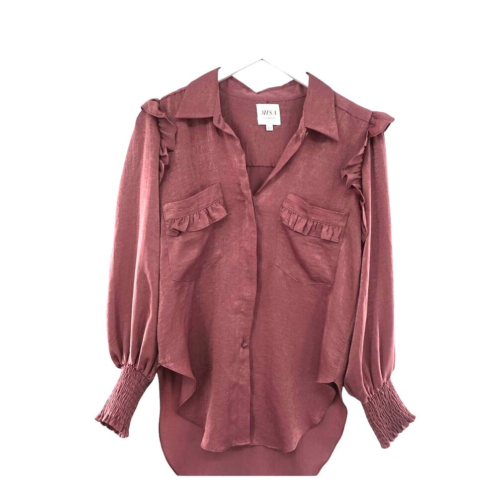 MISA Silky Ruffle Top